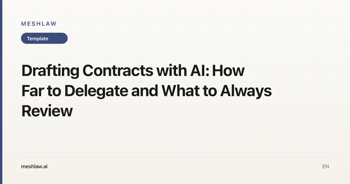 Drafting Contracts with AI: How Far to Delegate and What to Always Review