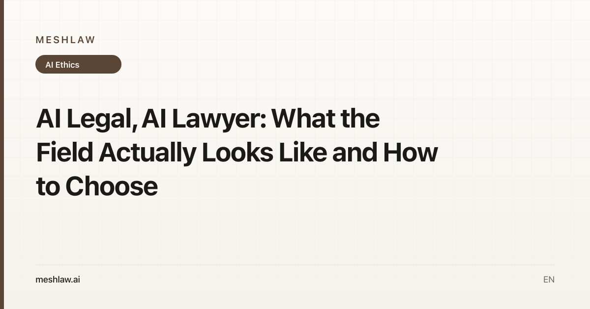 AI Legal, AI Lawyer: What the Field Actually Looks Like and How to Choose
