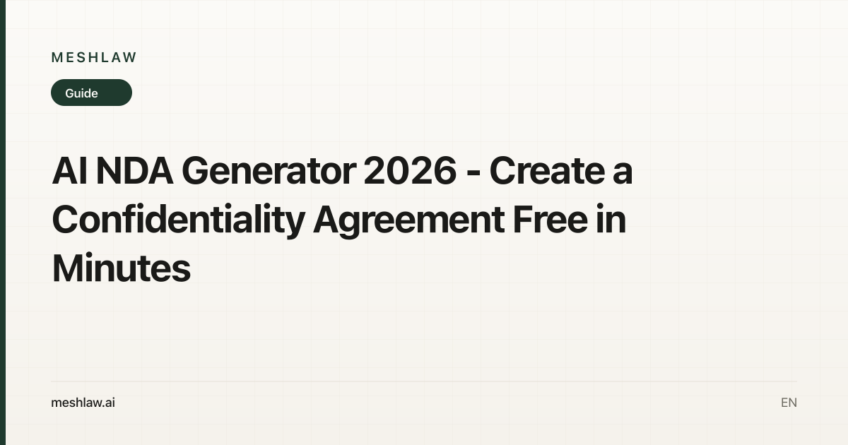 AI NDA Generator 2026 - Create a Confidentiality Agreement Free in Minutes