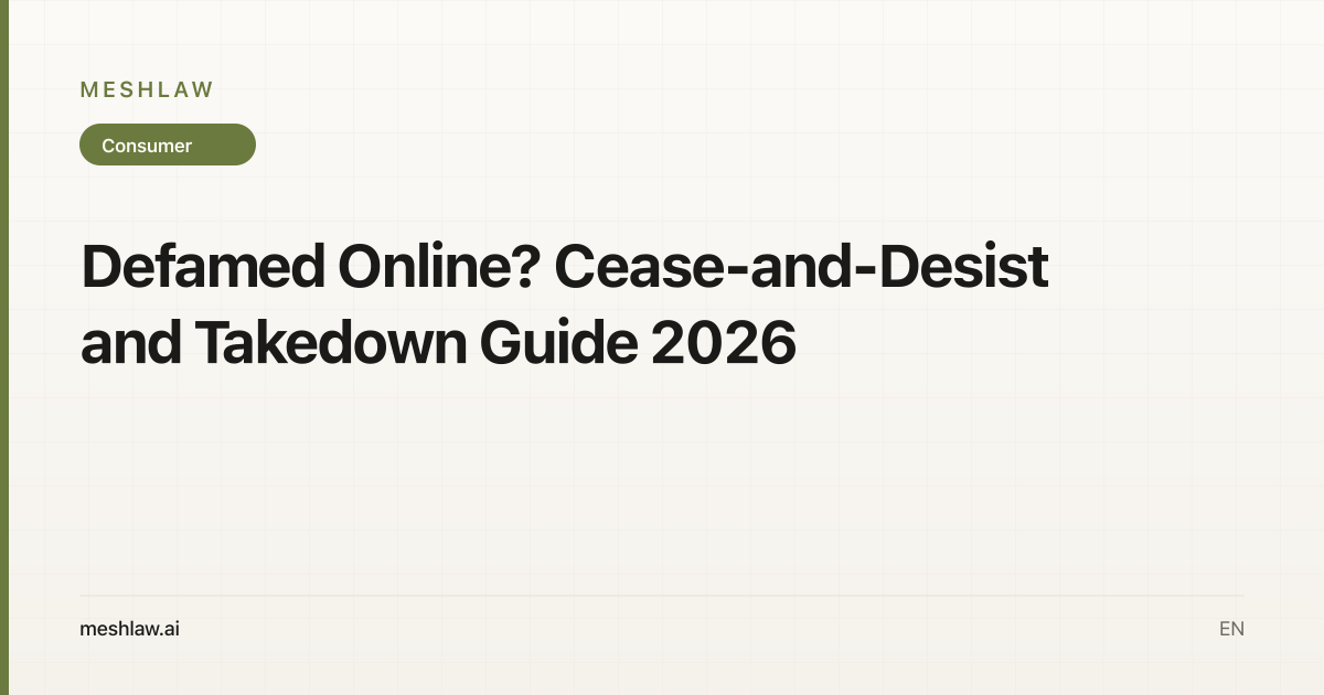 Defamed Online? Cease-and-Desist and Takedown Guide 2026