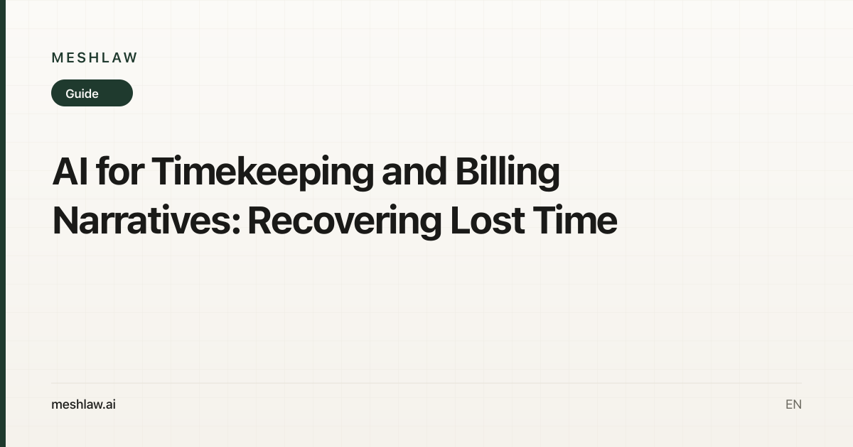 AI for Timekeeping and Billing Narratives: Recovering Lost Time