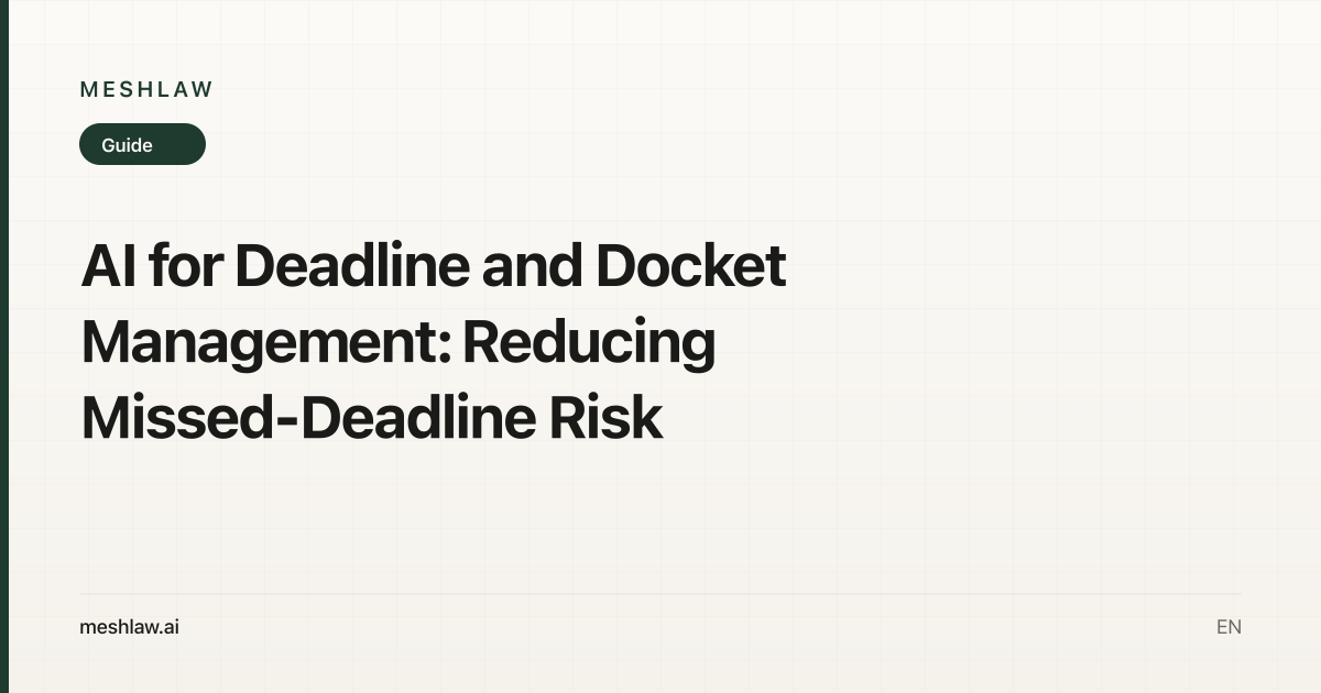 AI for Deadline and Docket Management: Reducing Missed-Deadline Risk