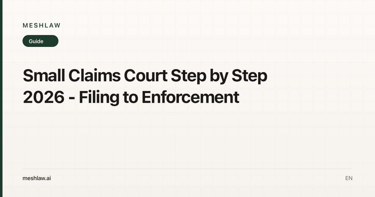 Small Claims Court Step by Step 2026 - Filing to Enforcement